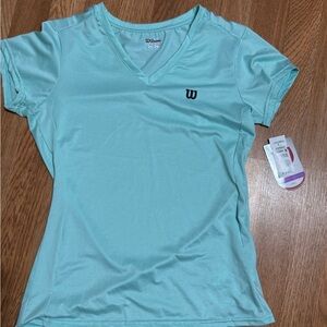 Wilson Blue Fitted V-Neck Short Sleeve T-Shirt